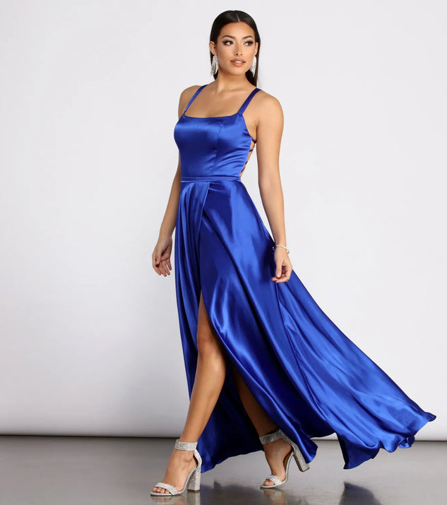 Haisley Formal Satin A-Line Dress