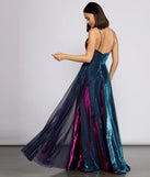 Vanda Formal Iridescent Metallic Dress