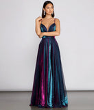 Vanda Formal Iridescent Metallic Dress