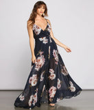 Breanne Printed Floral Chiffon A-Line Dress
