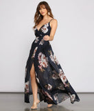 Breanne Printed Floral Chiffon A-Line Dress