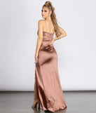Ksenia Cowl Neck Satin Dress