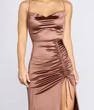 Ksenia Cowl Neck Satin Dress