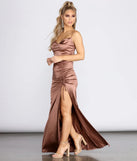 Ksenia Cowl Neck Satin Dress