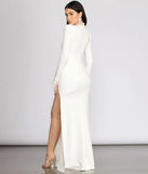 Beka Mesh And Heat Stone High Slit Dress