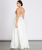 Asta Glitter Lace Up Back A-Line Dress