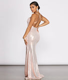 Alvera Sequin Lurex High Slit Dress