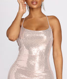 Alvera Sequin Lurex High Slit Dress