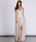 Marie-Anne Glitter High Slit Dress