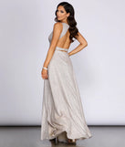 Marie-Anne Glitter High Slit Dress