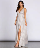 Marie-Anne Glitter High Slit Dress