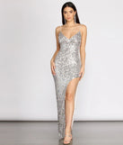 Cali Sequin Slim Asymmetrical Dress
