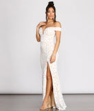 Marzia Scroll Sequin Mesh Mermaid Dress