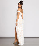 Marzia Scroll Sequin Mesh Mermaid Dress