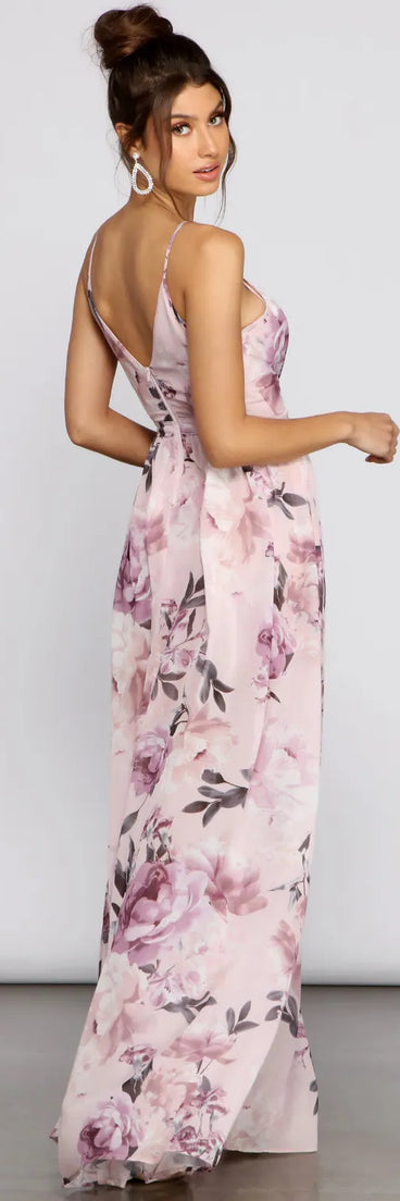 Dana Floral Chiffon Tie-Front Dress