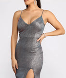 Kari High Slit Glitter Dress
