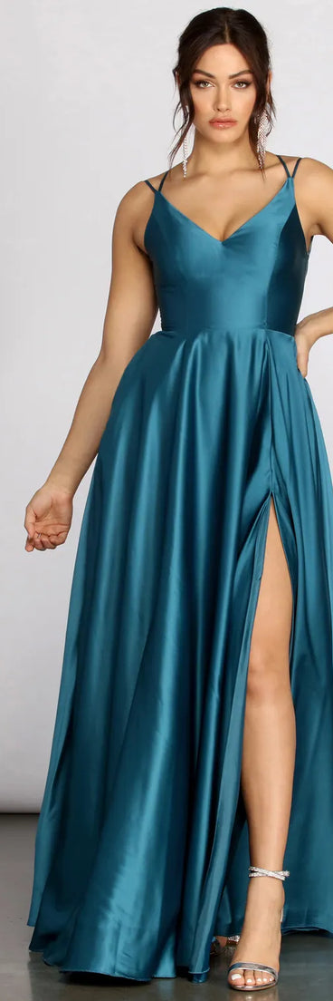 Dawn Formal Sleeveless Satin Dress