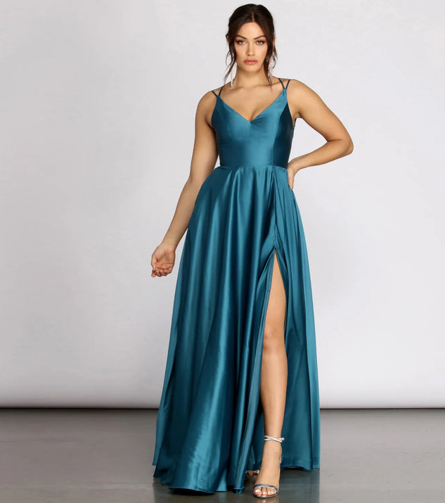 Dawn Formal Sleeveless Satin Dress
