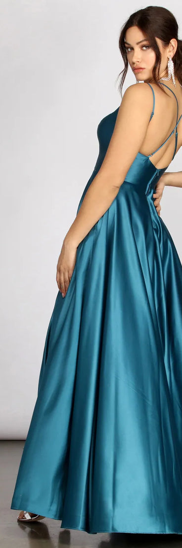 Dawn Formal Sleeveless Satin Dress