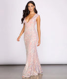Zinnia Iridescent Sequin Deep V Dress