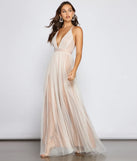 Corinne Glitter Tulle A-Line Formal Dress