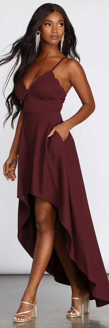 Zara Scallop V High Low Dress Zara Scallop V High Low Dress