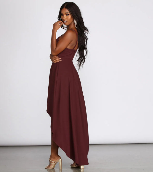 Zara Scallop V High Low Dress
