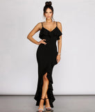 Lori Ruffle Detail High Low Dress