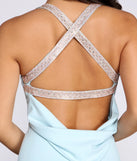 Ramona Rhinestone Cross Back Crepe Dress
