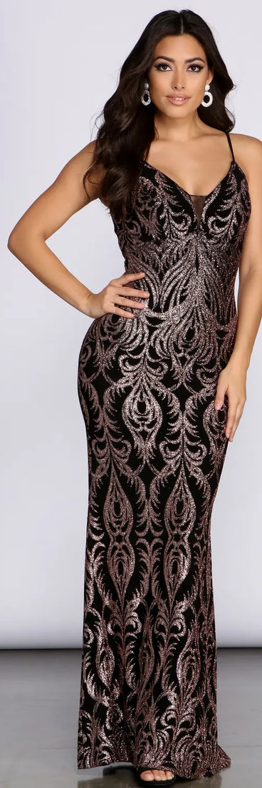 Vivica Scroll Glitter Dress