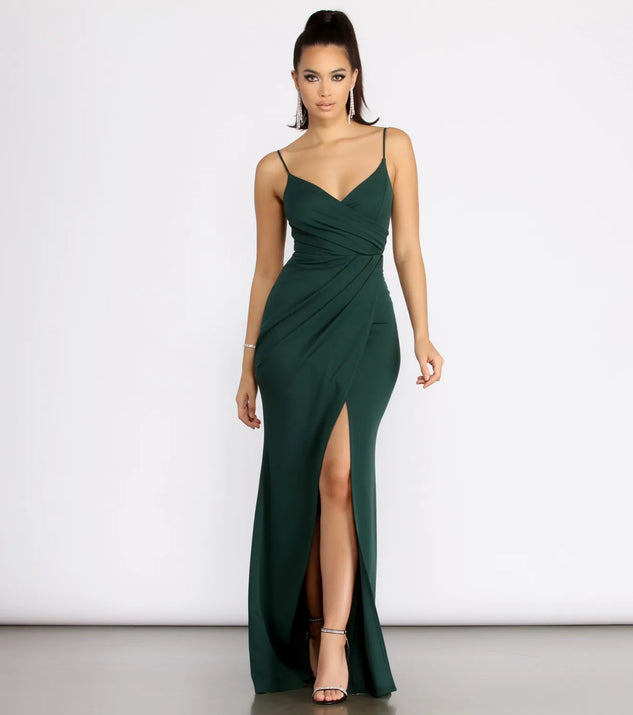 Nadia Formal Crepe Wrap Dress