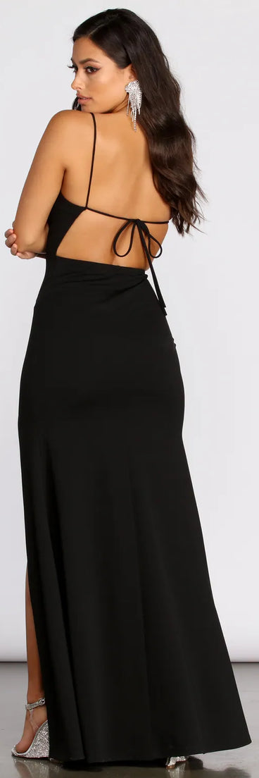 Elyse One Shoulder Tie Back Mermaid Dress