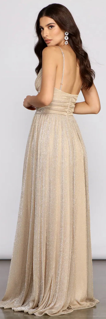 Natalie Sleeveless A-Line Mesh Formal Dress