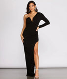 Evangeline Crepe One Shoulder Dress