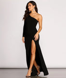 Rudy One Sleeve High Slit Dress