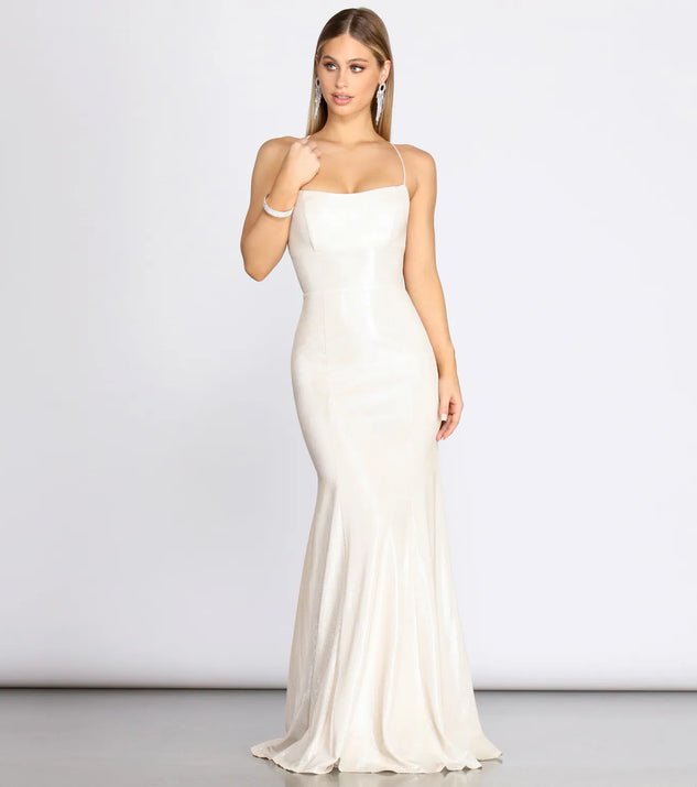 Char Formal Lattice Glitter Dress