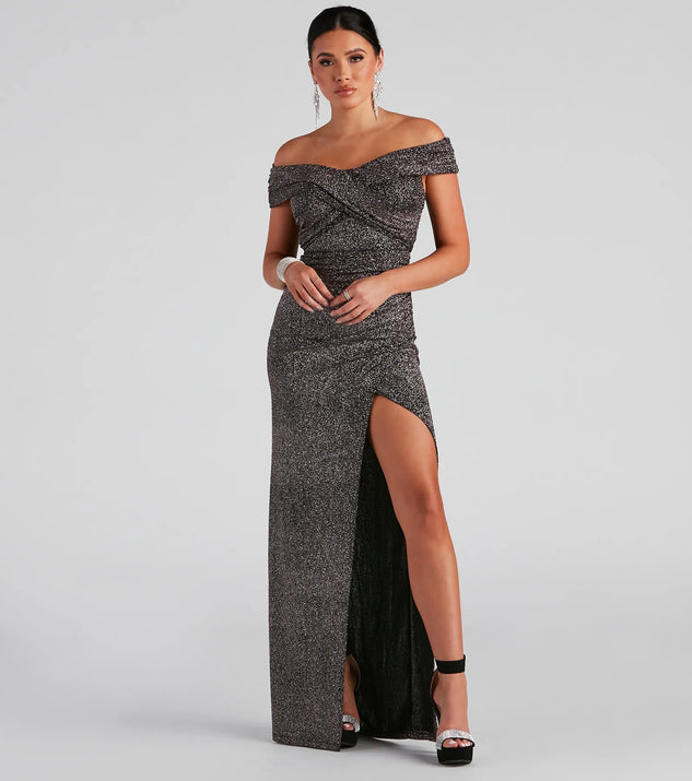 Bebe Formal Glitter Wrap Dress | Windsor Bebe Formal Glitter Wrap Dress | Windsor
