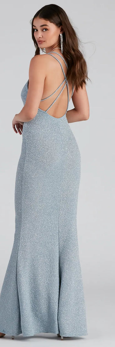 Avalee Formal Glitter Laceup Dress