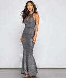 Samantha Glitter Knit Formal Dress