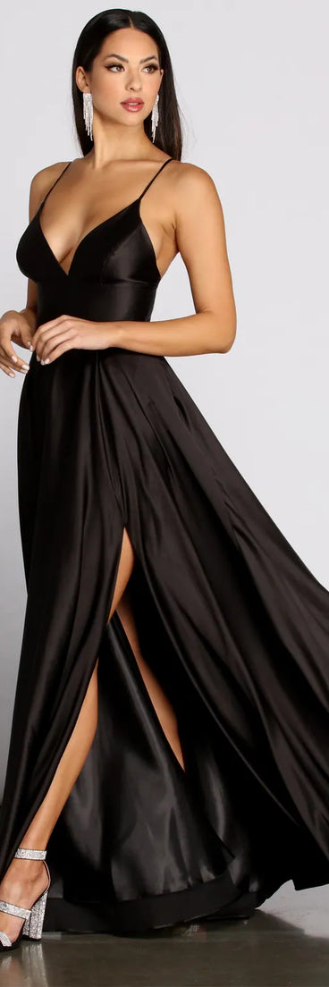 Isabelle Satin A-Line Dress