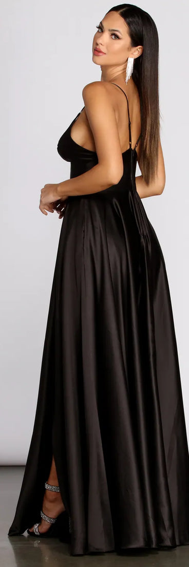 Isabelle Satin A-Line Dress