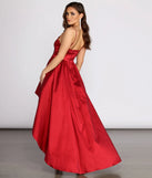 Jewel Scalloped Taffeta High Low Dress