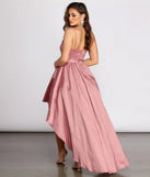 Felicity Scallop Neck Taffeta High Low Dress