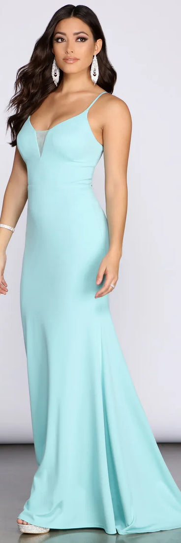 Nevaeh Formal Lattice Mesh Dress