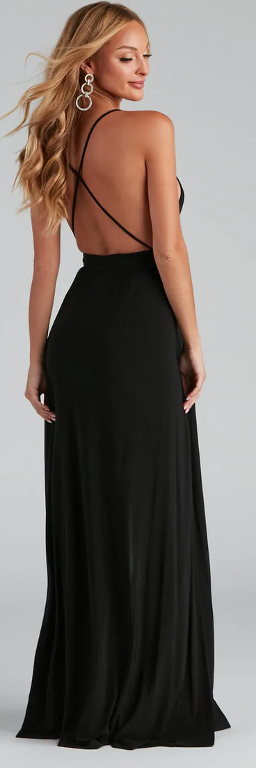Brie Double Slit A-Line Formal Dress