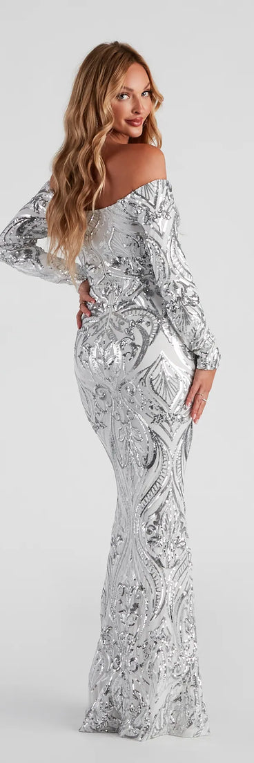 Azalea Formal Sequin Scroll Dress