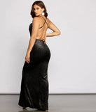 Sarah Formal Glitter Velvet Open Back Dress