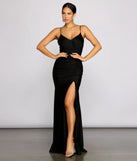 Aria Sleeveless Ruched High-Slit Dress