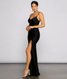 Aria Sleeveless Ruched High-Slit Dress