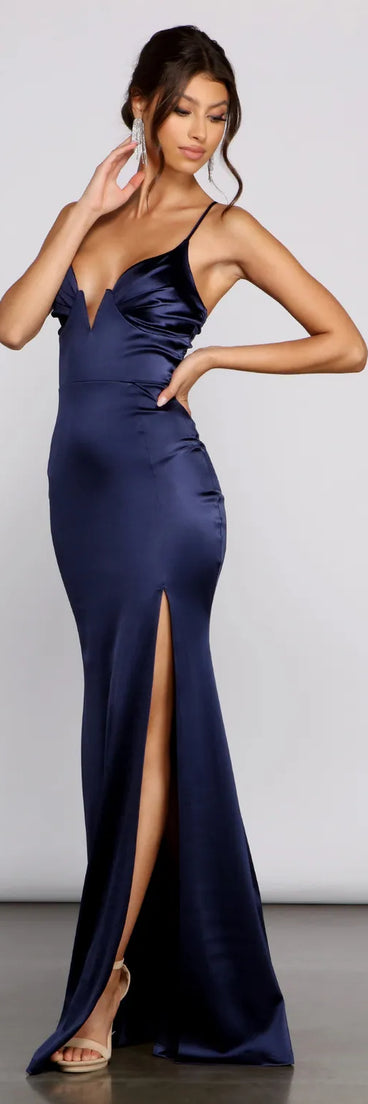 Carrieann Formal Satin Mermaid Dress